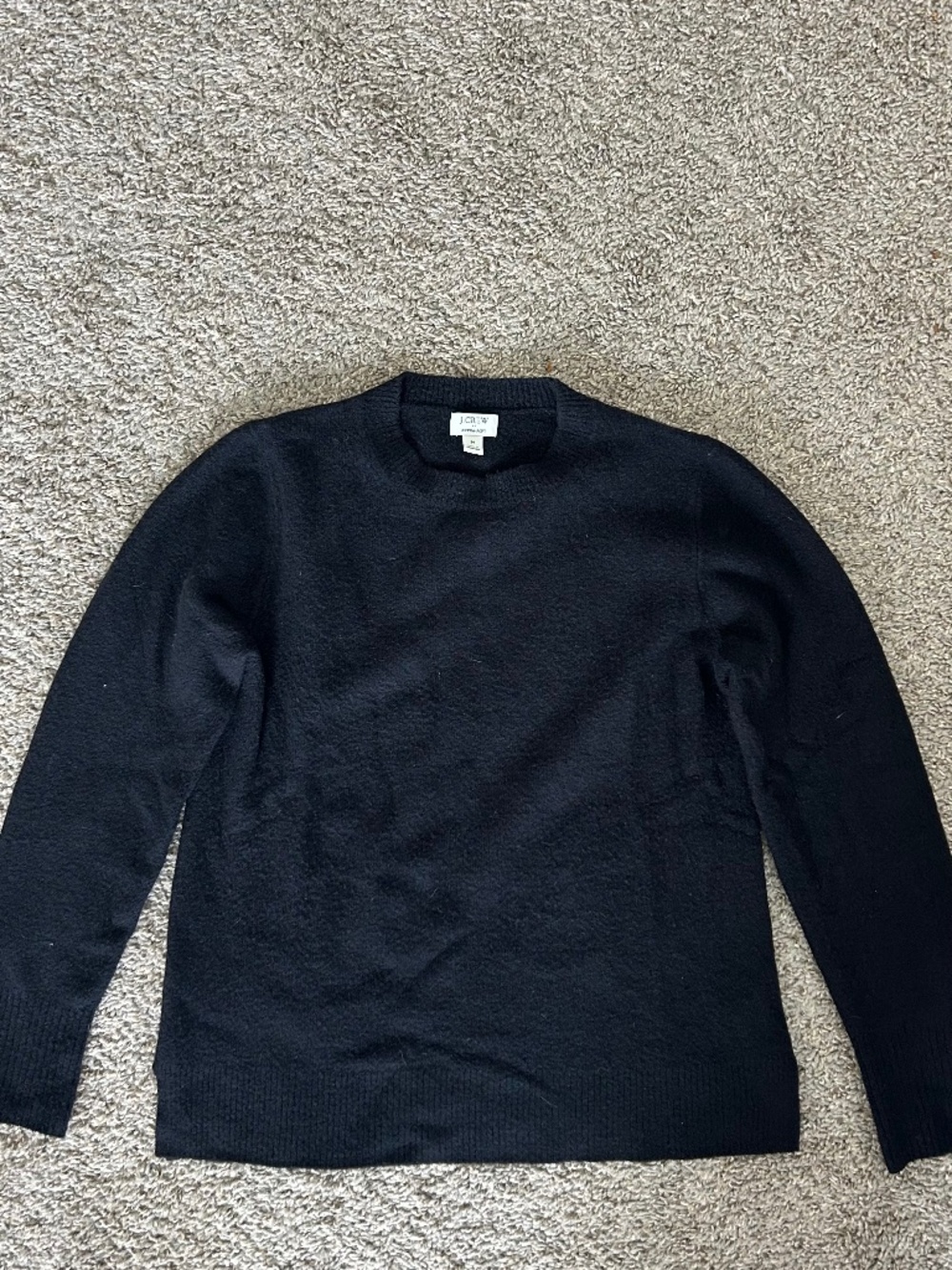 J.CREW Classic Black Crewneck Pullover Sweater Size M